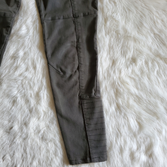 Free People Jillian Moto Seam Detail Skinny Jeans Olive Army Green Size 28 - Picture 8 of 13